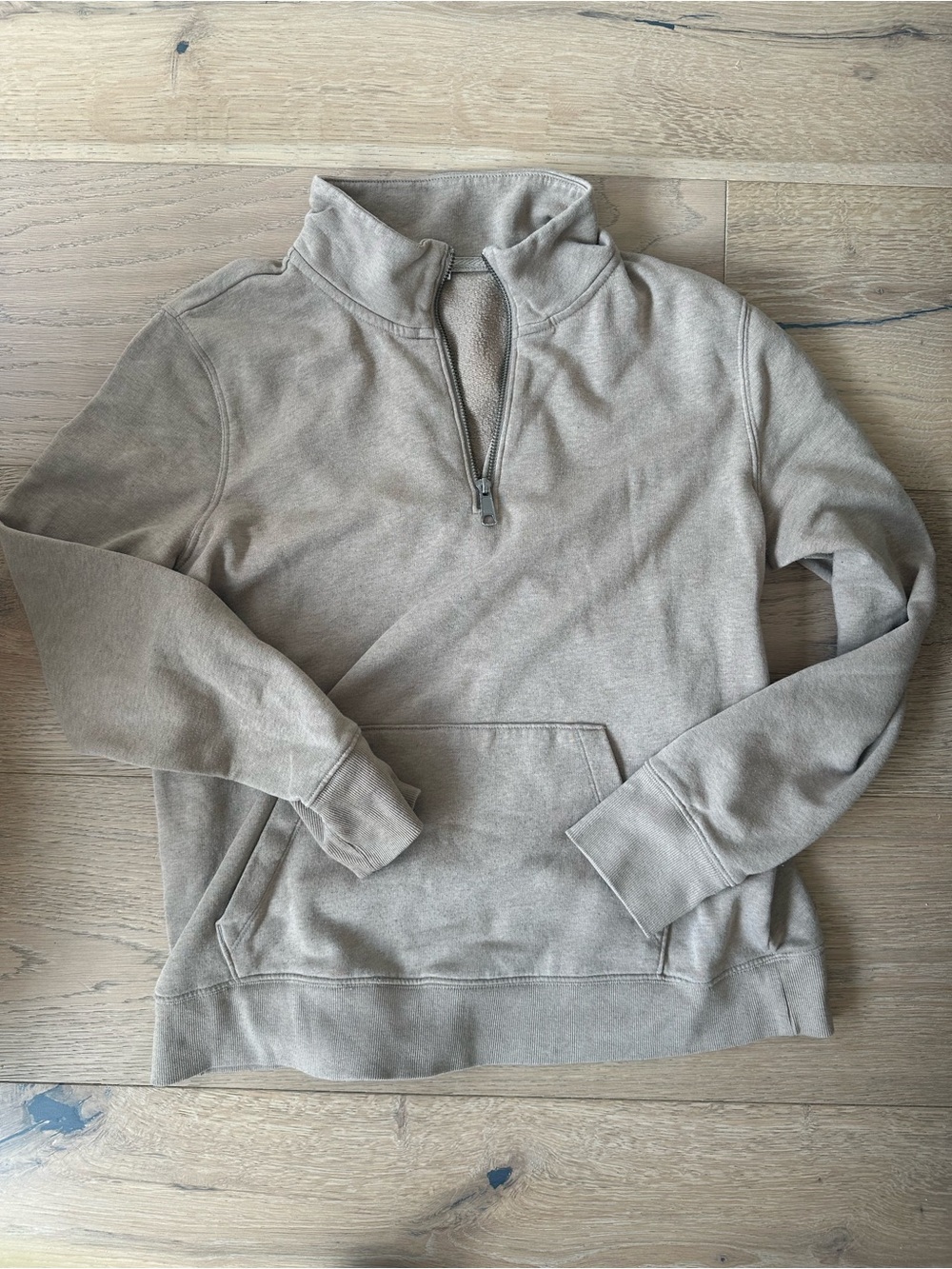 Old Navy Oversized Half Zip Sweatshirt Light Brown M